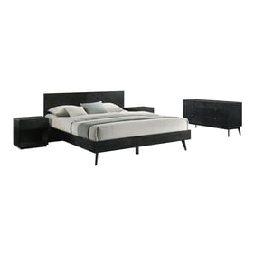 Luxur Living Isafpur Black 4pc Bedroom Set with King Bed