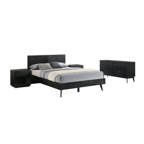 Luxur Living Isafpur Black 4pc Bedroom Set with Queen Bed