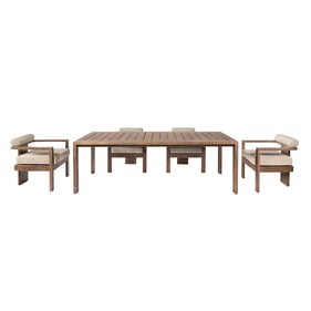 Luxur Living Jitapur Taupe Brown Outdoor Patio 5pc Dining Set