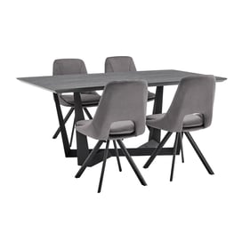 Luxur Living Jatalwadi Black Gray 5pc Dining Set