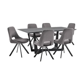 Luxur Living Jatalwadi Gray Black 7pc Dining Set