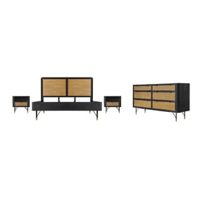 Luxur Living Kalegaon Black 4pc King Bedroom Set