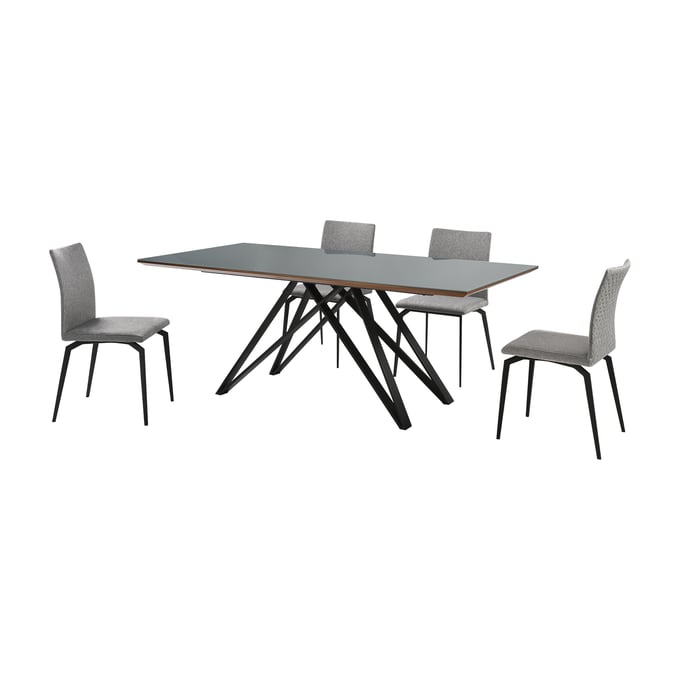 Luxur Living Kelsula Gray 5pc Dining Room Set LUX-SETURLY5GB