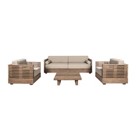 Luxur Living Khaparwadi Taupe Brown Outdoor Patio 4pc Conversation Set