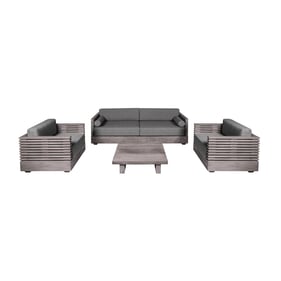 Luxur Living Khaparwadi Gray Outdoor Patio 4pc Conversation Set