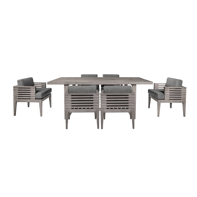 Luxur Living Khaparwadi Light Gray Outdoor 7pc Dining Set LUX-SETVIDI7GRY