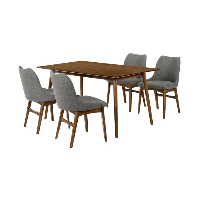 Luxur Living Khasbag Charcoal Walnut 5pc Dining Set LUX-SETWEDI5AZWACH