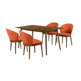 Luxur Living Khasbag Orange Walnut 5pc Dining Room Set