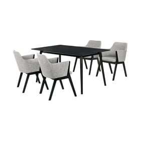 Luxur Living Khasbag Grey Black 5pc Dining Room Set