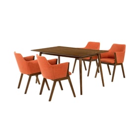 Luxur Living Khasbag Walnut Orange 5pc Dining Set