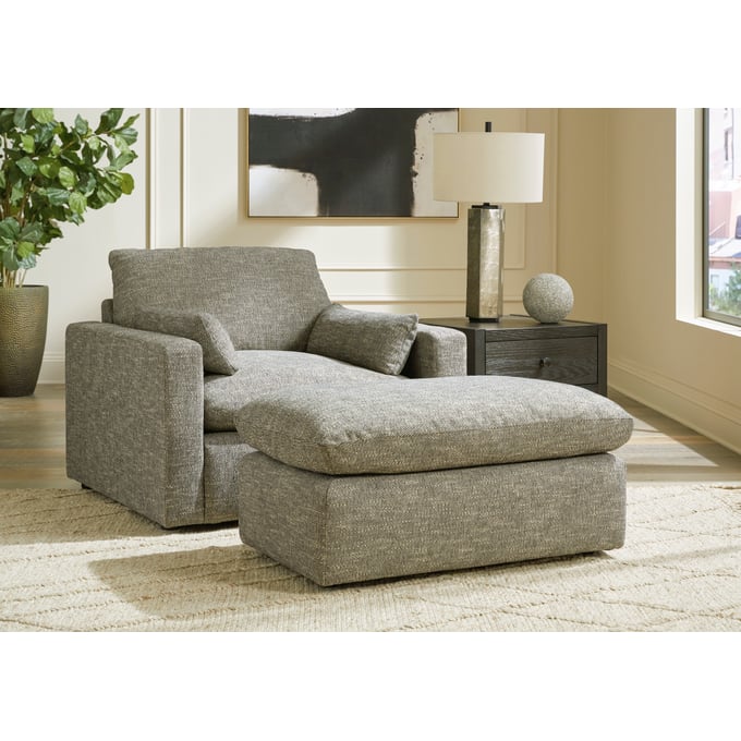 Ashley Furniture Dramatic Granite Chair And Ottoman Set 11702-CHO