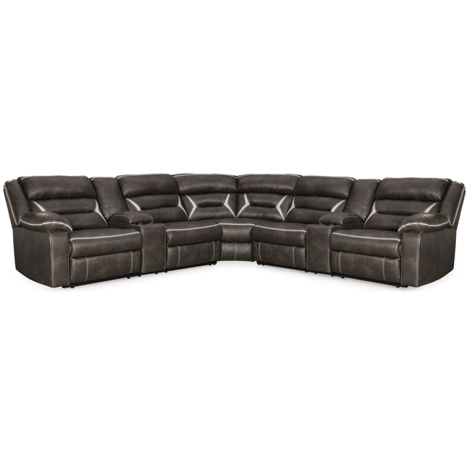 Ashley Furniture Kincord Midnight 3pc Power Reclining Sectional 13104S5