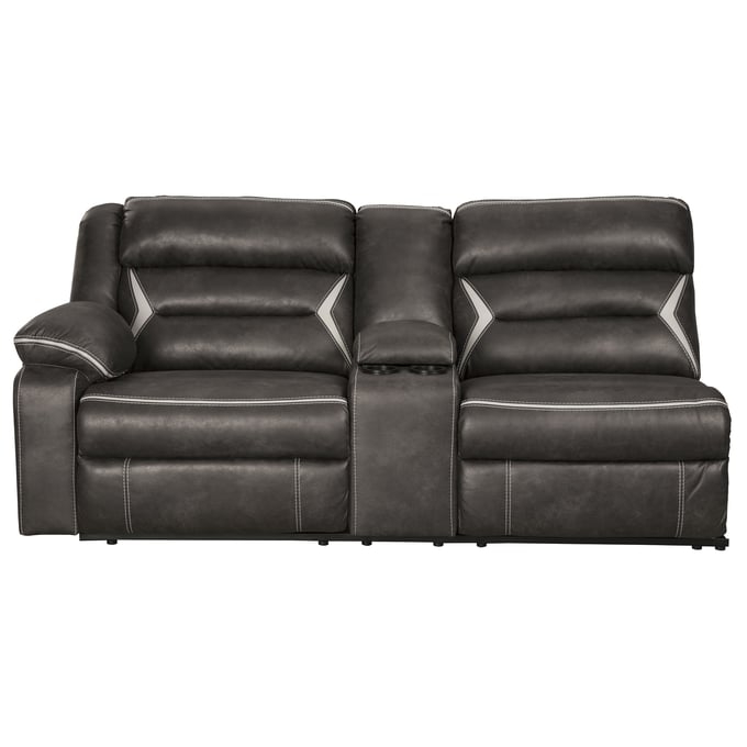 Ashley Furniture Kincord Midnight LAF Reclining Power Console Sofa 1310459