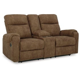 Ashley Furniture Edenwold Brindle Double Reclining Loveseat With Console