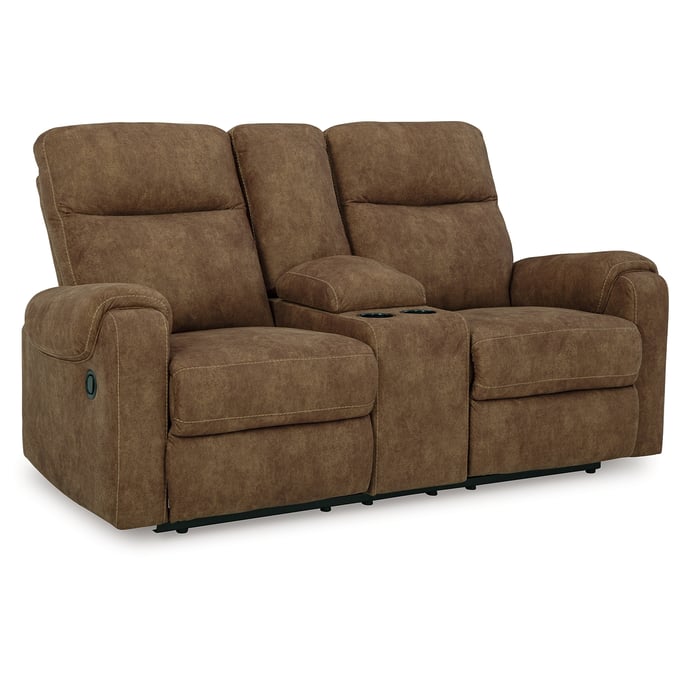 Ashley Furniture Edenwold Brindle Double Reclining Loveseat With Console 1380594