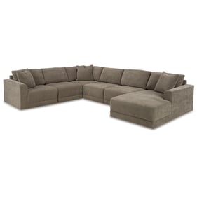 Ashley Furniture Raeanna Storm 6pc Sectional With RAF Chaise