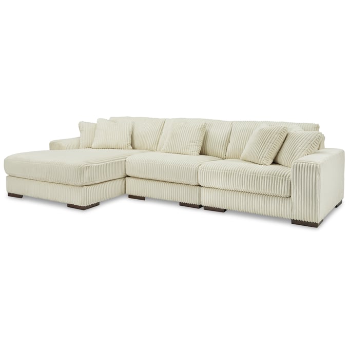 Ashley Furniture Lindyn Ivory 3pc Sectional With LAF Chaise 21104S13