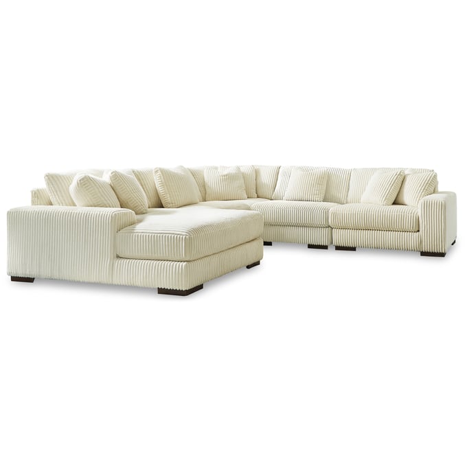 Ashley Furniture Lindyn Ivory 5pc LAF Sectional With Chaise 21104S6