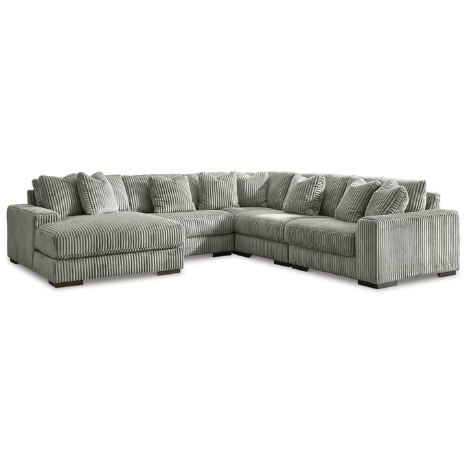 Ashley Furniture Lindyn Fog 5pc LAF Sectional With Chaise 21105S6