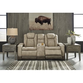 Ashley Furniture Next Gen DuraPella Sand Power Reclining Sofa With Adjustab...