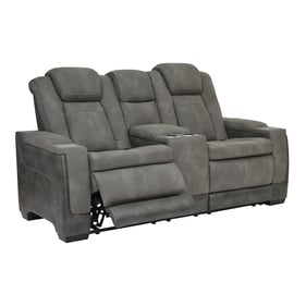 Ashley Furniture Next Gen DuraPella Slate Fabric Power Console Reclining Lo...