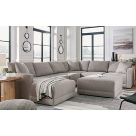 Ashley Furniture Katany Shadow 6pc RAF Sectional With Ottoman