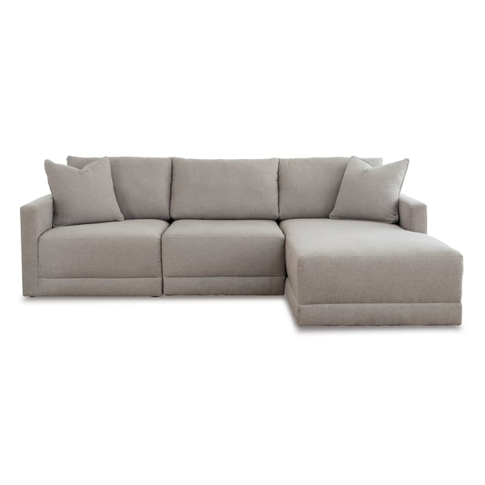 Ashley Furniture Katany Shadow 3pc Sectional With RAF Chaise 22201S4