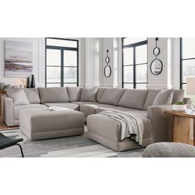 Ashley Furniture Katany Shadow 6pc LAF Sectional With Ottoman