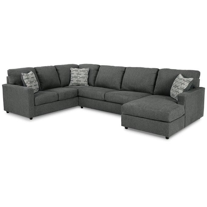 Ashley Furniture Edenfield Charcoal 3pc RAF Sectional With Chaise 29003S2