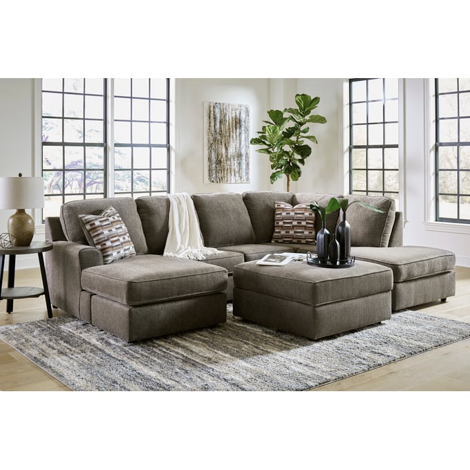 Ashley Furniture OPhannon Putty 2pc LAF Sectional With Ottoman 29402-SEC-OT-S2