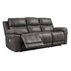 Ashley Furniture Erlangen Midnight Power Reclining Sofa With Adjustable Hea...