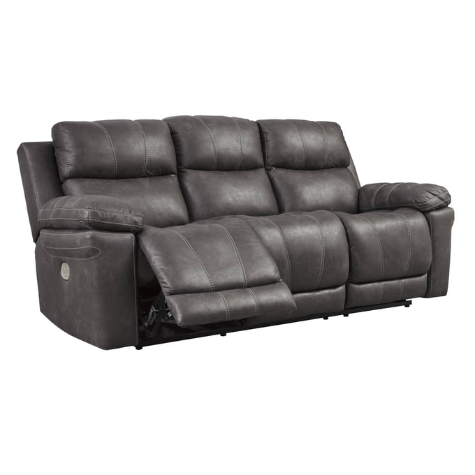 Ashley Furniture Erlangen Midnight Power Reclining Sofa With Adjustable Headrest 3000415