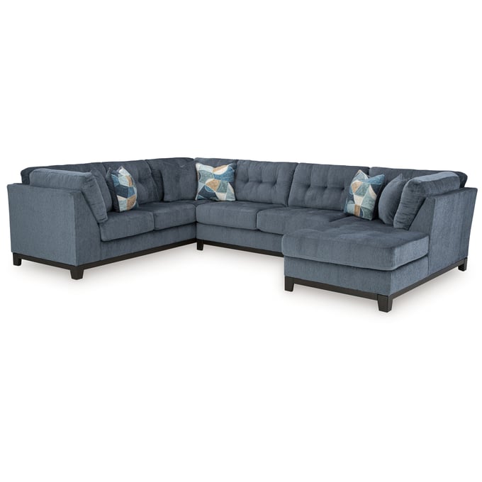 Ashley Furniture Maxon Place Navy 3pc Sectional With RAF Chaise 33003S2