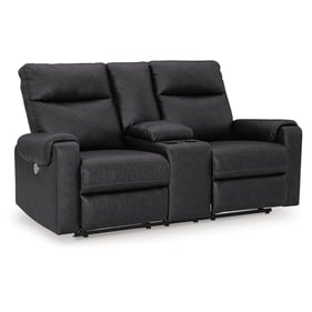 Ashley Furniture Axtellton Carbon Reclining Power Loveseat With Console