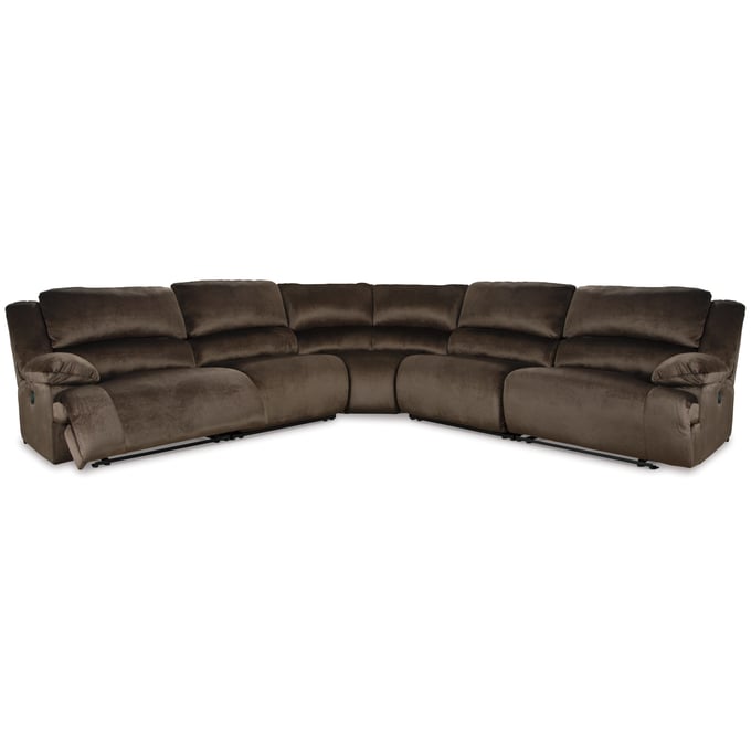 Ashley Furniture Clonmel Chocolate 5pc Reclining Sectional 36504S6