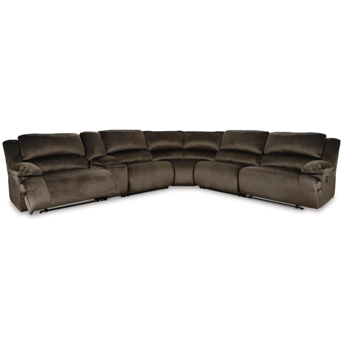 Ashley Furniture Clonmel Chocolate 6pc Reclining Sectional 36504S7