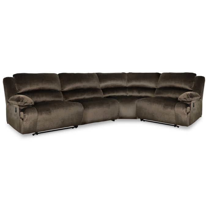 Ashley Furniture Clonmel Chocolate 4pc LAF Reclining Sectional 36504S33