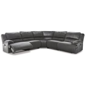 Ashley Furniture Clonmel Charcoal Fabric 5pc Reclining Sectional