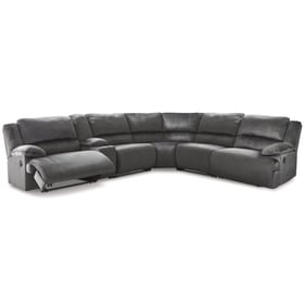 Ashley Furniture Clonmel Charcoal Fabric 6pc Reclining Sectional