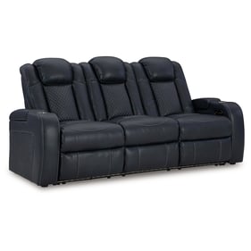 Ashley Furniture Fyne Dyme Sapphire Power Reclining Sofa With Adjustable He...