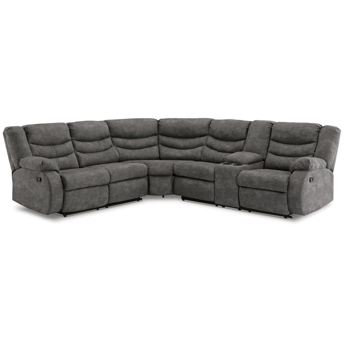 Ashley Furniture Partymate Slate 2pc Reclining Sectional 36903S1