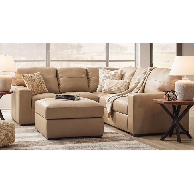 Ashley Furniture Bandon Toffee Leather 2pc Sectional With Ottoman 38006-SEC-S2