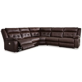 Ashley Furniture Walnut 5pc Power Reclining Sectional