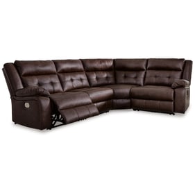 Ashley Furniture Walnut 4pc Power Reclining Sectional