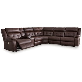 Ashley Furniture Walnut 6pc Power Reclining Sectional