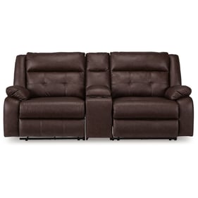 Ashley Furniture Walnut 3pc Power Reclining Loveseat With Console