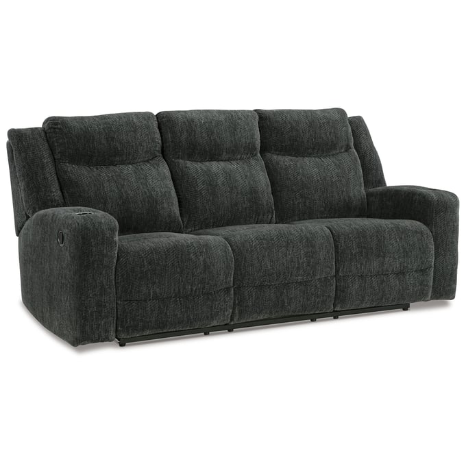 Ashley Furniture Martinglenn Ebony Reclining Sofa With Drop Down Table 4650489