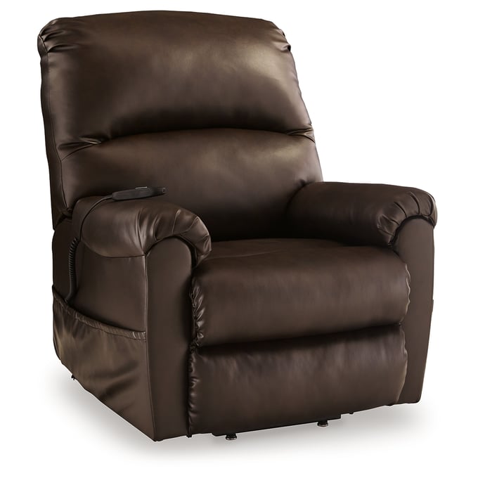 Ashley Furniture Shadowboxer Chocolate Faux Leather Power Lift Recliner 4710412