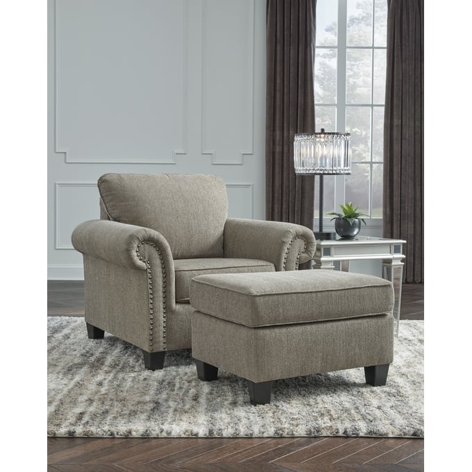 Ashley Furniture Shewsbury Pewter Fabric Chair And Ottoman Set 47202-CHO