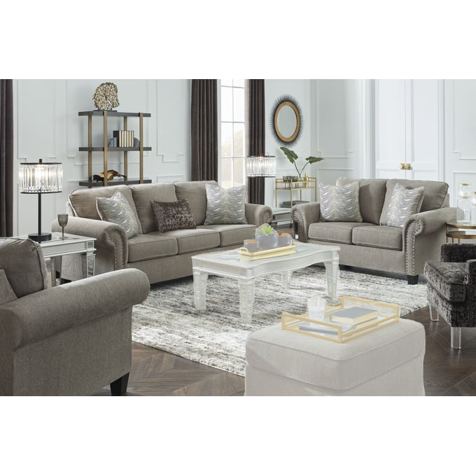 Ashley Furniture Shewsbury Pewter Fabric 3pc Living Room Set 47202-LR-S3